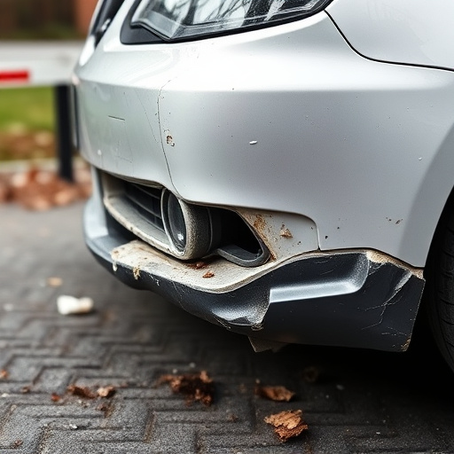damaged car bumper