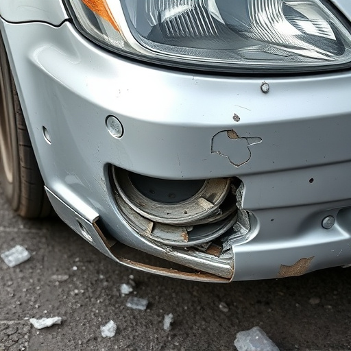 damaged car bumper
