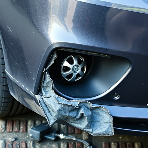 damaged car bumper