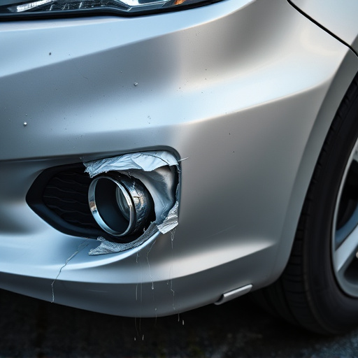 damaged car bumper