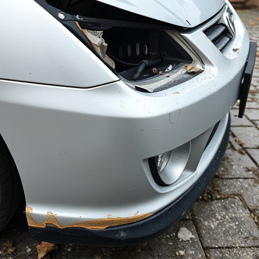 damaged car bumper