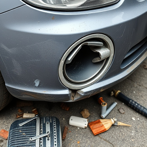 damaged car bumper