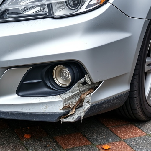 damaged car bumper