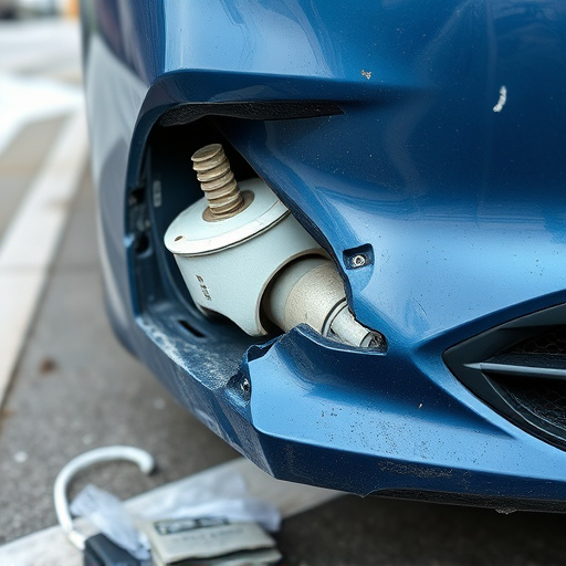 damaged car bumper