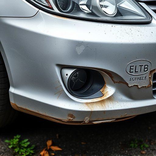 damaged car bumper
