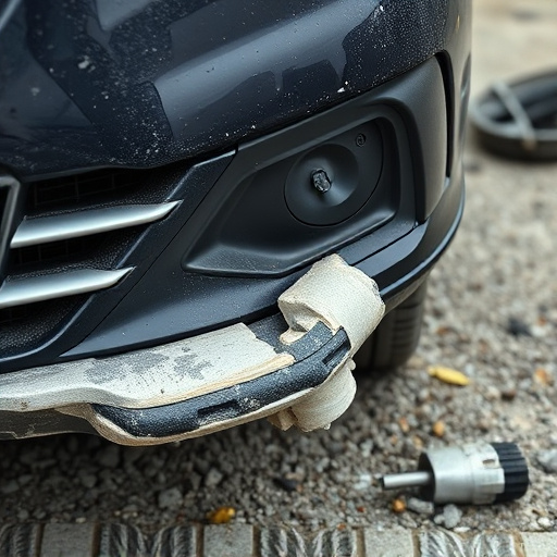 damaged car bumper