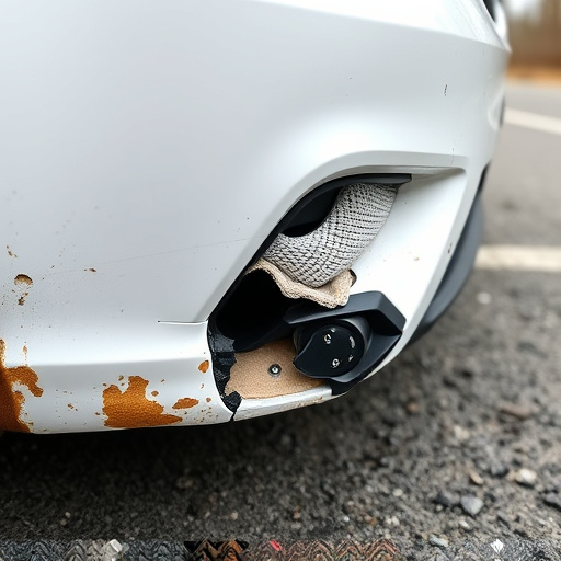 damaged car bumper