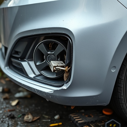 damaged car bumper