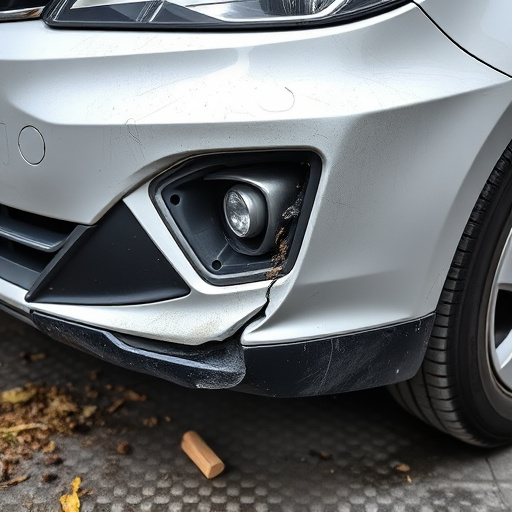 damaged car bumper