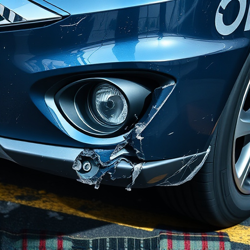 damaged car bumper