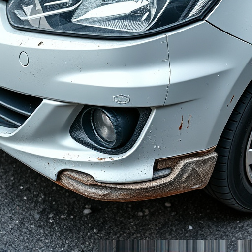 damaged car bumper