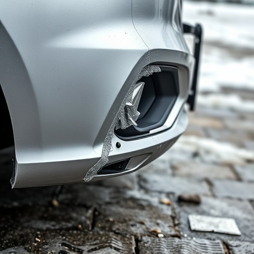 damaged car bumper