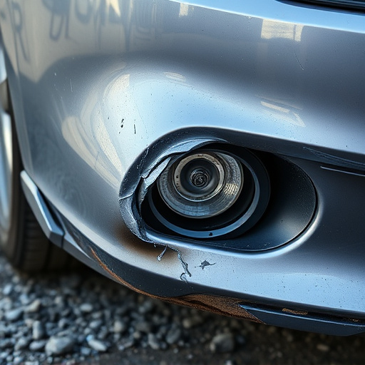 damaged car bumper