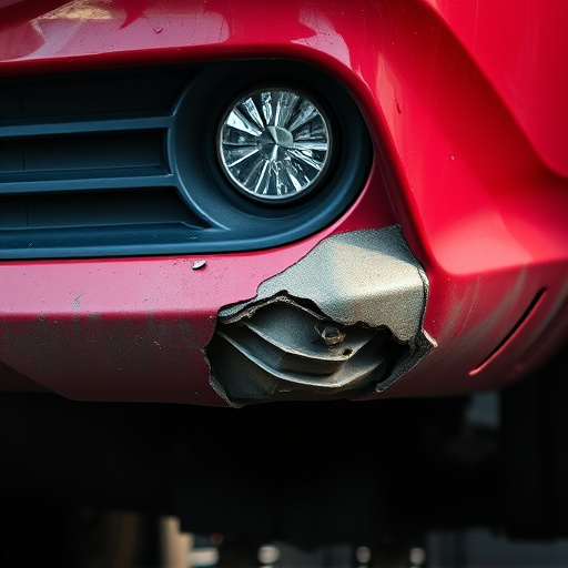 damaged car bumper