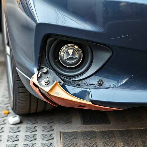 damaged car bumper