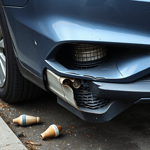 damaged car bumper