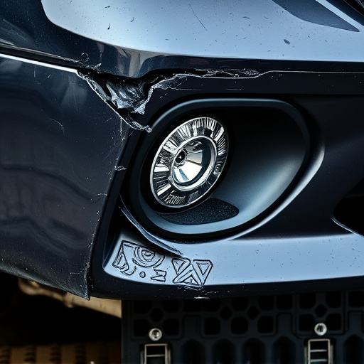 damaged car bumper