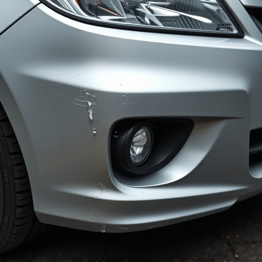 damaged car bumper