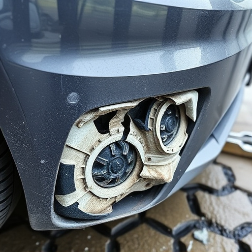 damaged car bumper