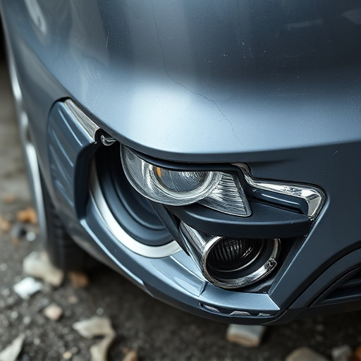 damaged car bumper