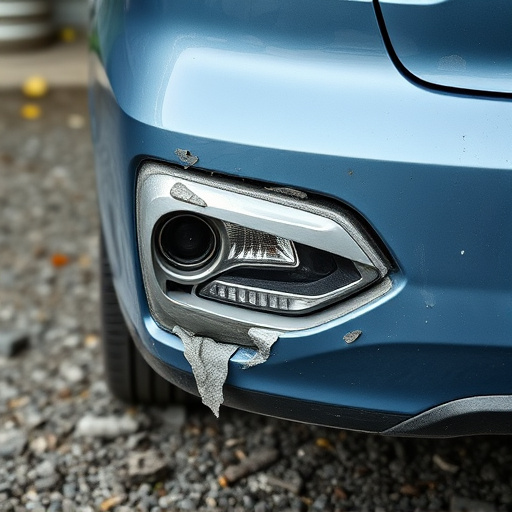 damaged car bumper