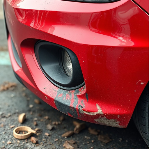 damaged car bumper