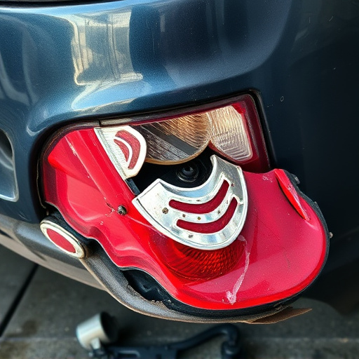 damaged car bumper