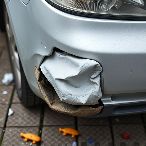 damaged car bumper