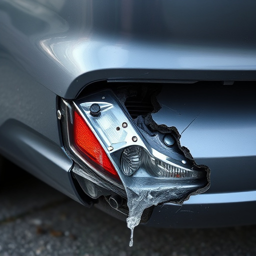 damaged car bumper