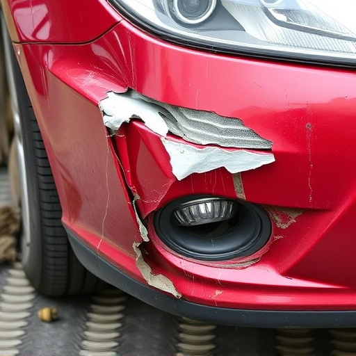 damaged car bumper