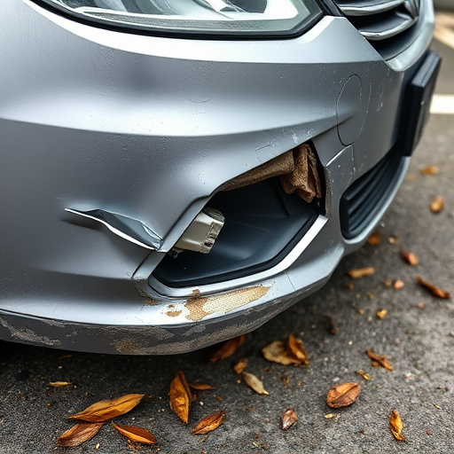 damaged car bumper