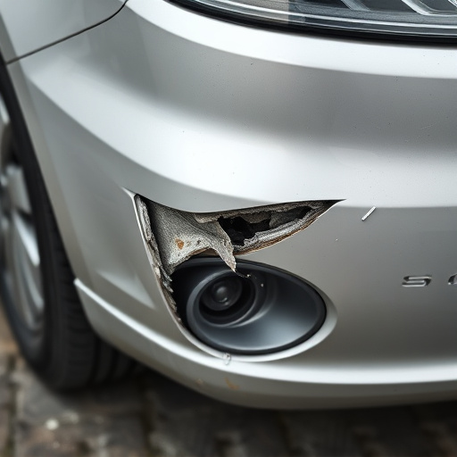 damaged car bumper