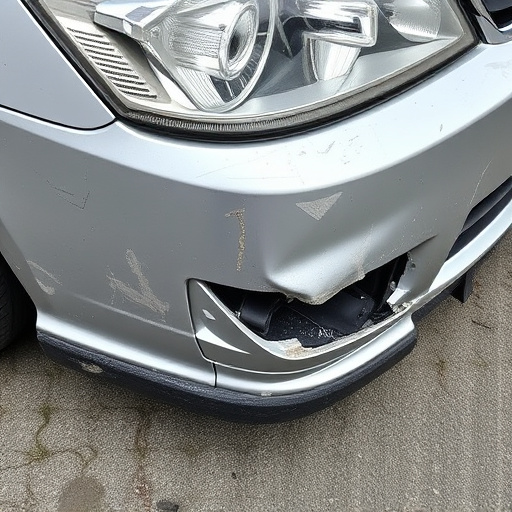 damaged car bumper