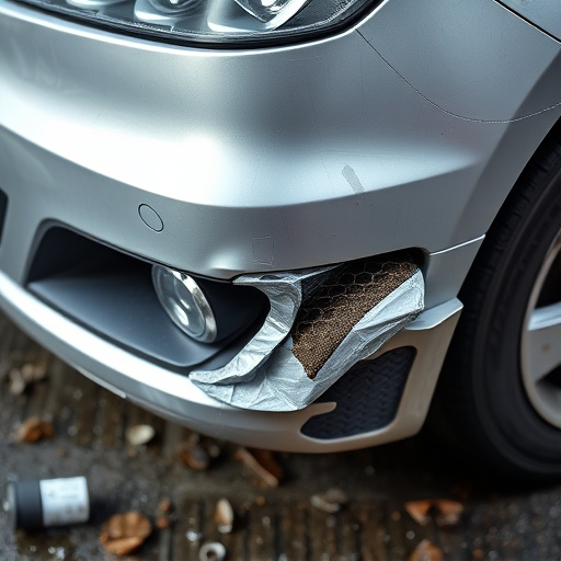 damaged car bumper