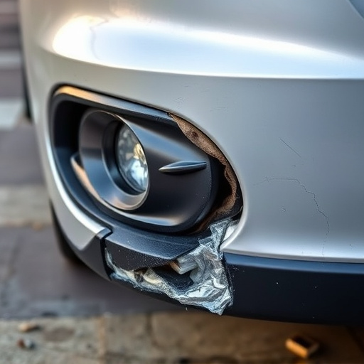 damaged car bumper