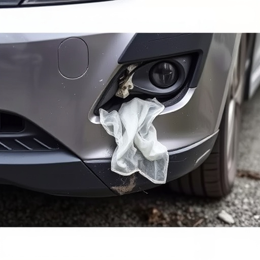 damaged car bumper