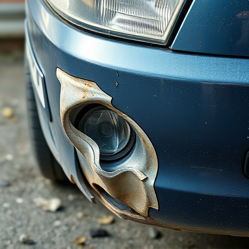 damaged car bumper