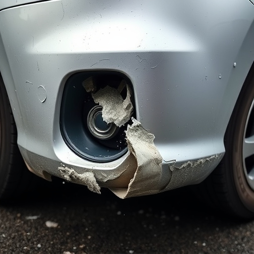 damaged car bumper