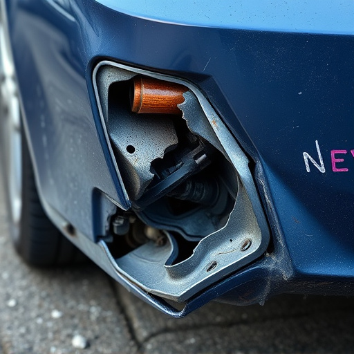 damaged car bumper