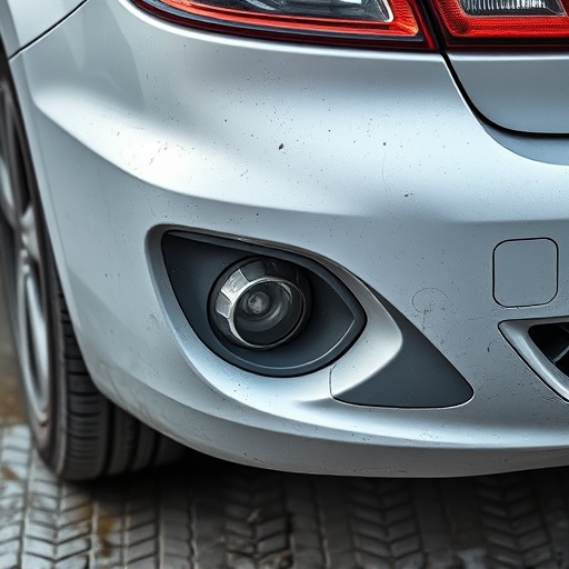 damaged car bumper