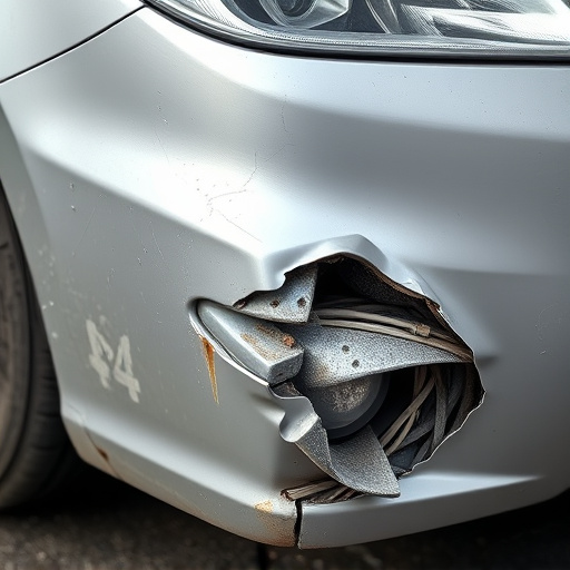 damaged car bumper