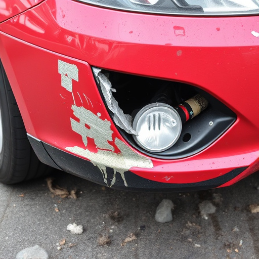 damaged car bumper