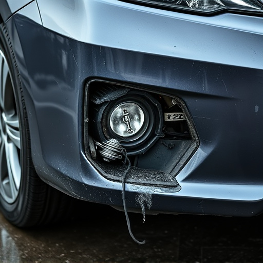 damaged car bumper