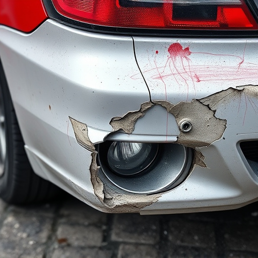 damaged car bumper