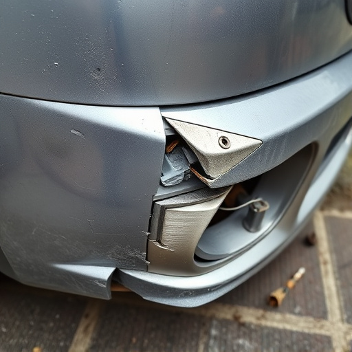 damaged car bumper
