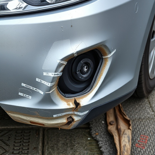 damaged car bumper