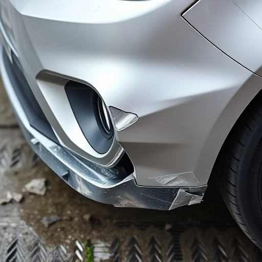 damaged car bumper