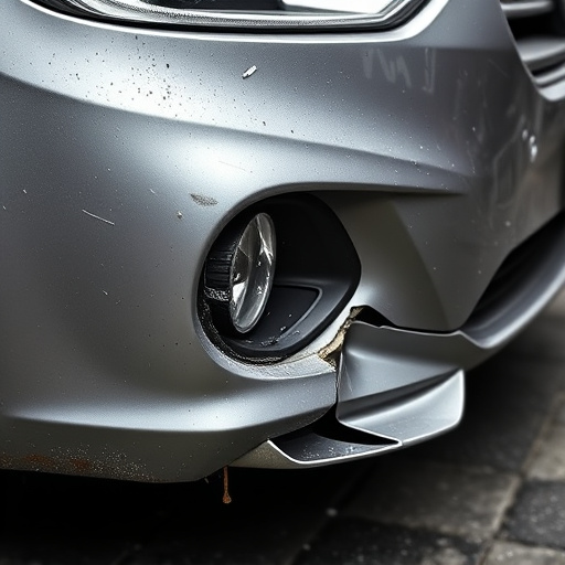 damaged car bumper