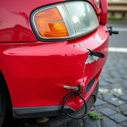 damaged car bumper