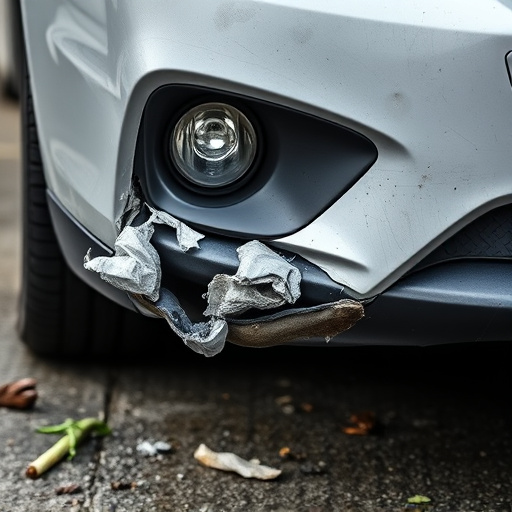 damaged car bumper